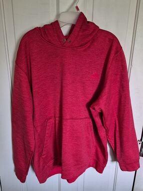adidas Heathered Hot Pink Hoodie with Kangaroo Pocket